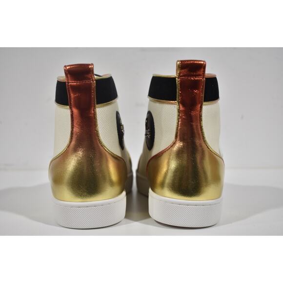 Christian Louboutin Mens Louis SB22 Flat Black White High Top Sneaker 42.5 9.5 - Picture 7 of 8